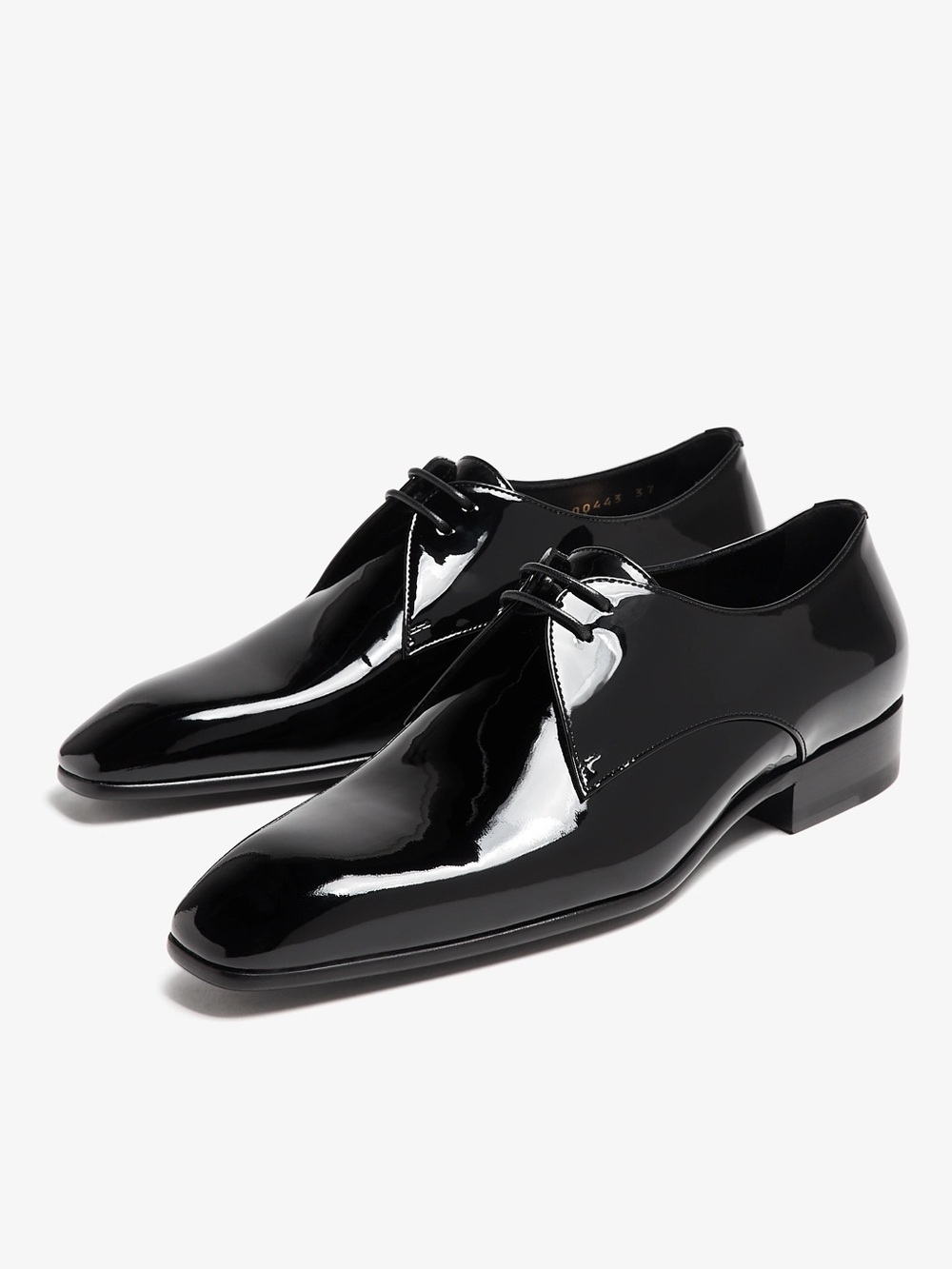 Brand New Saint Laurent Black Patent Leather Derby Shoes